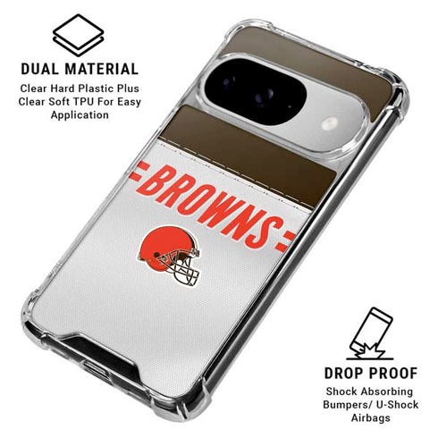 NFL Cleveland Browns White Striped Google Pixel 10 Clear Case